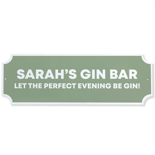 Personalised Gin Bar Sign For Home Bar Funny The Evening Be Gin