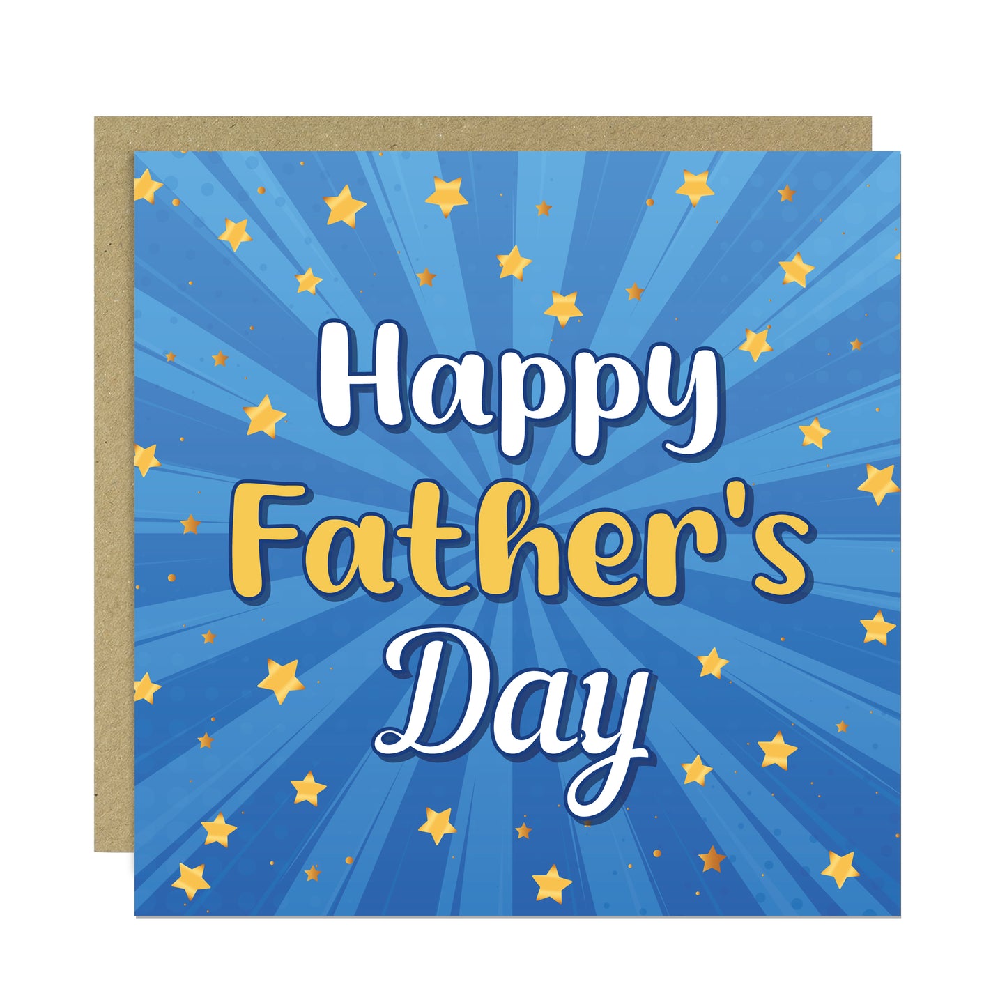 Dad Card For Fathers Day With Envelope Included Gold Stars