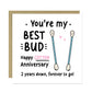 Funny 2nd Anniversary Card For Husband Bud Cotton Anniversary