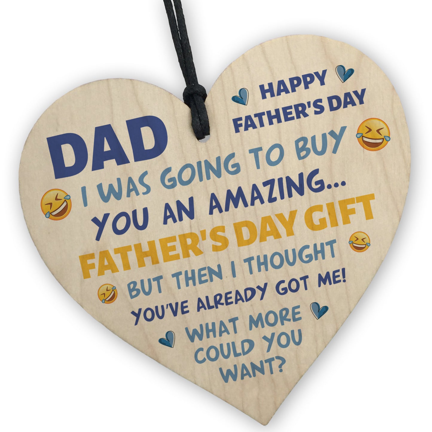 Funny Fathers Day Dad Wooden Heart Joke Gift For Him Novelty