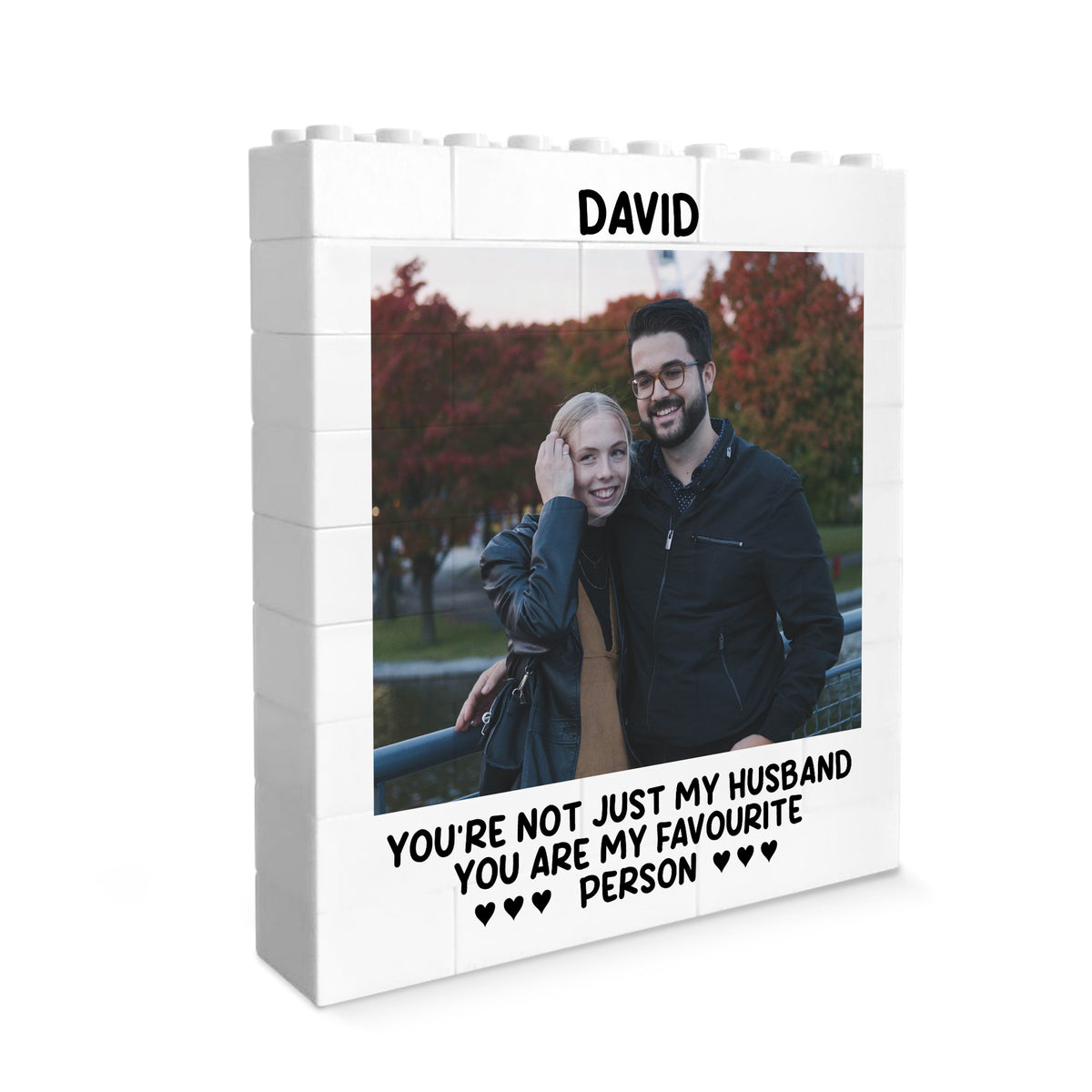 Couple Photo Block Gift for Boyfriend Husband Building Blocks