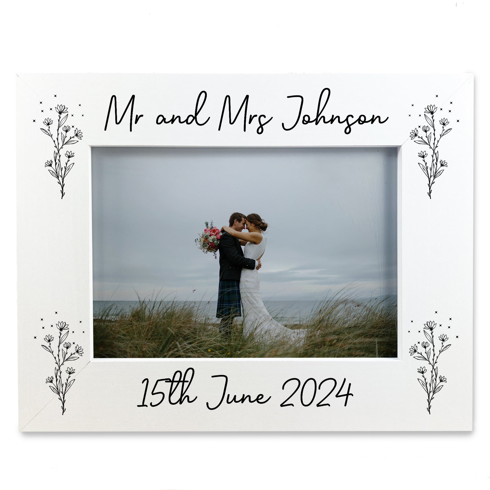 Personalised Engraved Dove Glass Plaque Wedding Gift For Mr And Mrs - Customizable With Name & Date