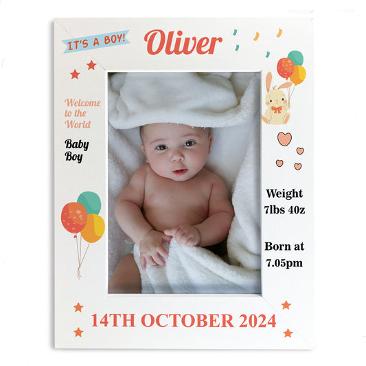 Photo Frame For Baby Boy Girl Birth Details Personalised Gift