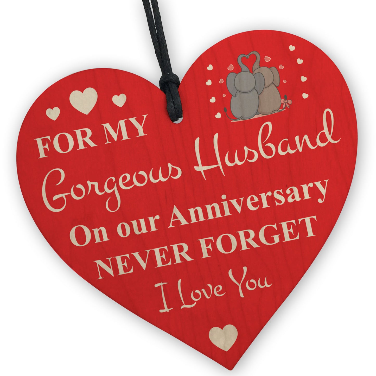 Husband Anniversary Husband Gifts From Wife Wooden Hanging Heart
