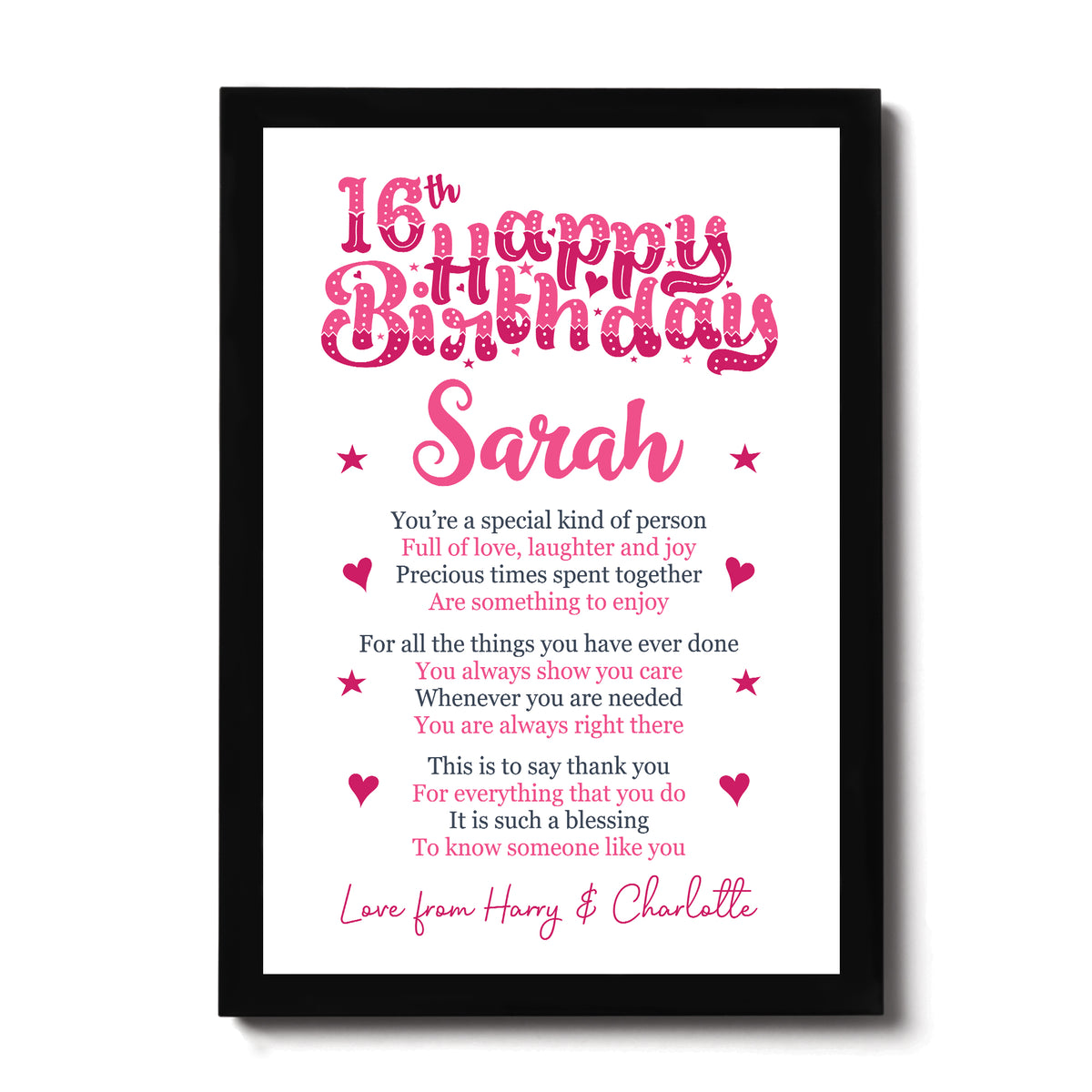 PERSONALISED 16th Birthday Gifts For Her Gift For Daughter
