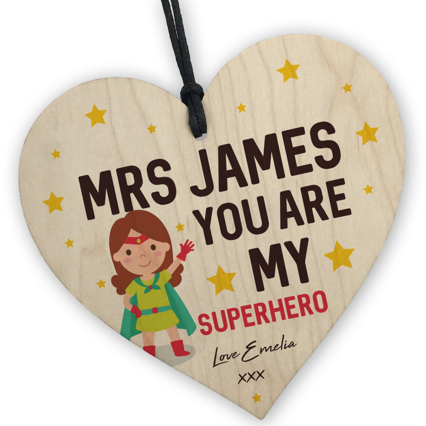 Personalised Teacher Gifts Wood Heart TA Appreciation Gifts