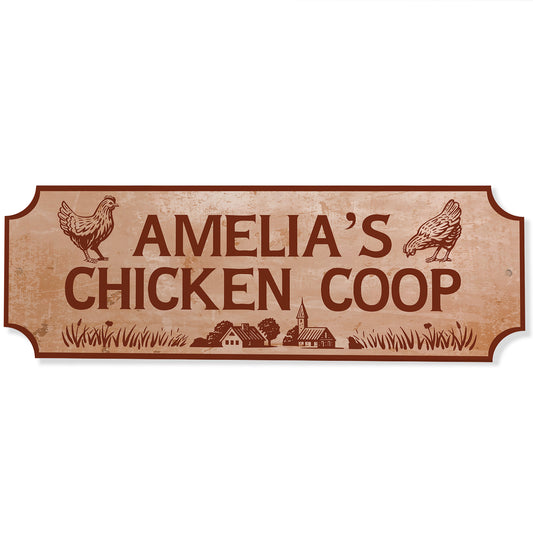 Personalised Chicken Coop Farm Sign For Outside Hen House Plaque