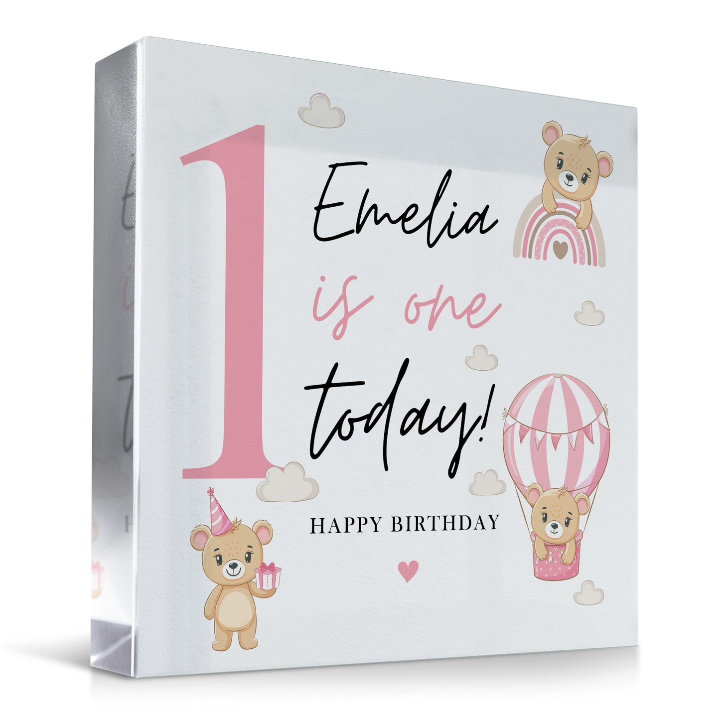 Personalised 1st Birthday Gift For Baby Girl ONE TODAY Plaque