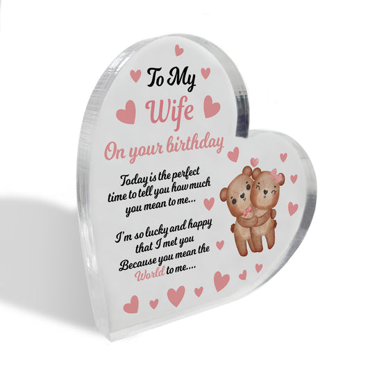 To My Wife On Your Birthday Acrylic Plaque Birthday Gift