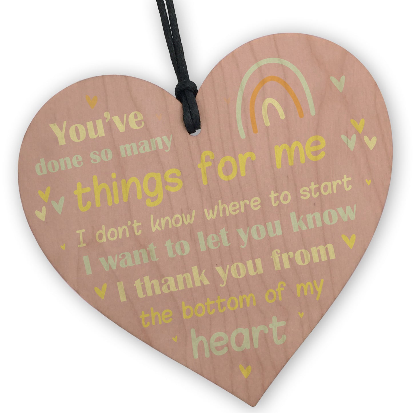 Thank You Gifts For Him Her Wooden Hanging Heart Plaque Gift