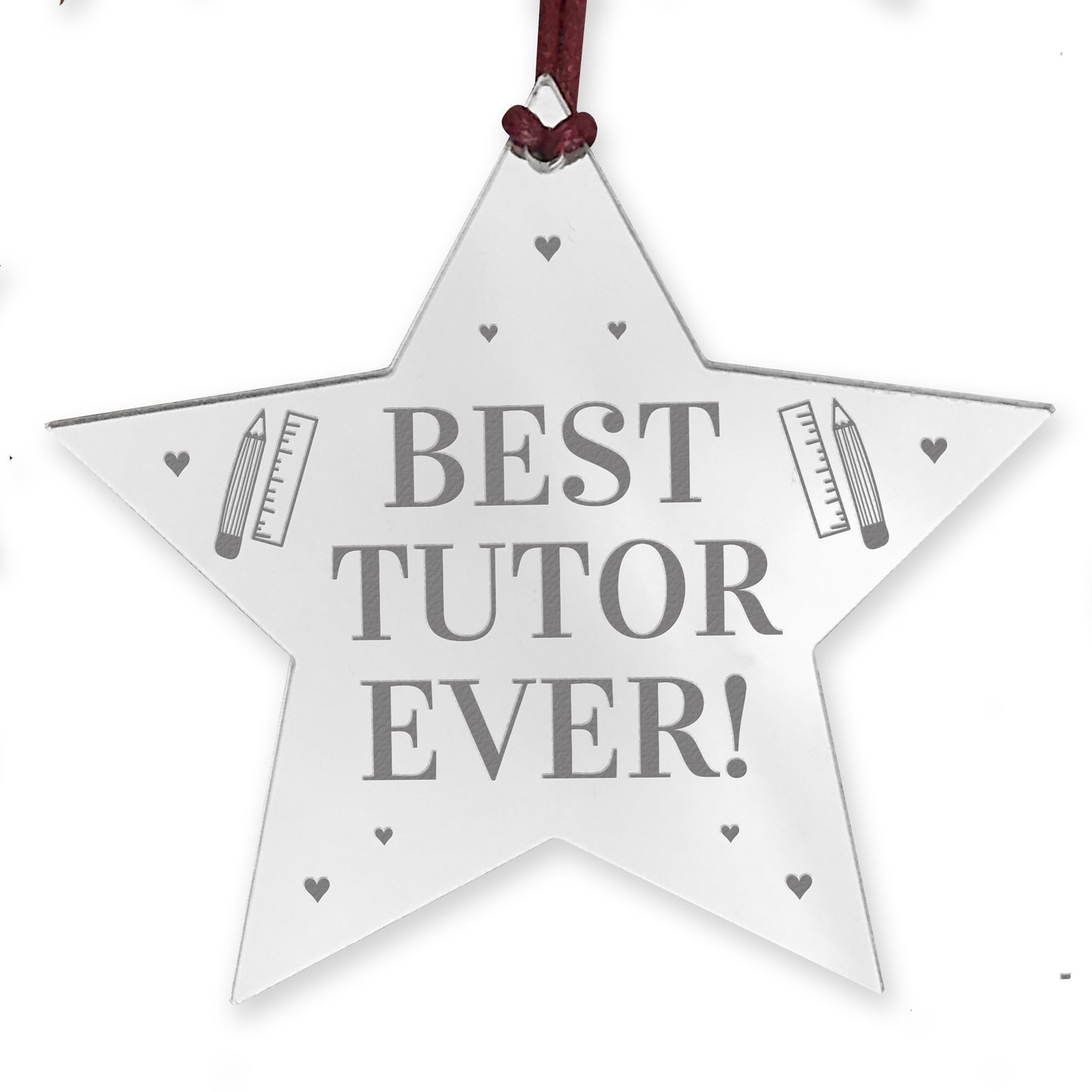 BEST TUTOR EVER Gift Acrylic Hanging Star Teacher Gifts