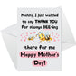 Thank You Card For Nan On Mothers Day Card For Nan Card For Her