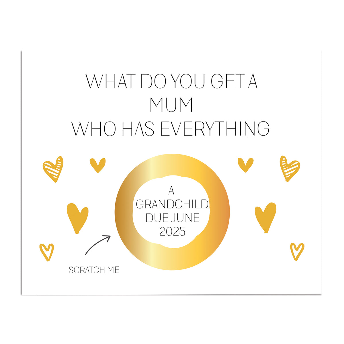 Mum Pregnancy Scratch Off Card for Mum Grandchild Reveal Card