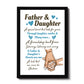 Father And Daughter Gift Black A4 Wooden Frame Fathers Day