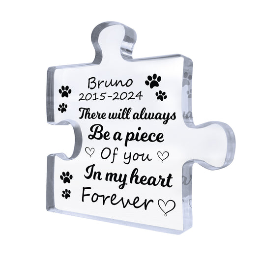 Piece Of You In My Heart Memorial Gift For Dog Cat Personalised