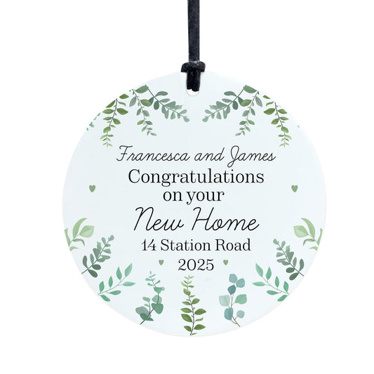 Congratulations New Home Gift Personalised Hanging Plaque