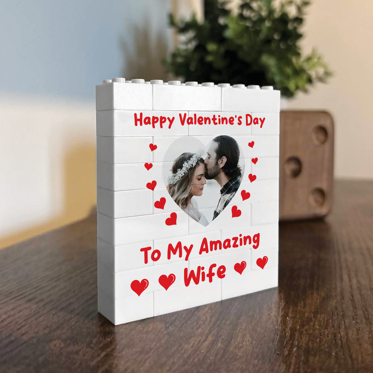 Personalised Valentines Day Gift For Wife Brick Photo Block