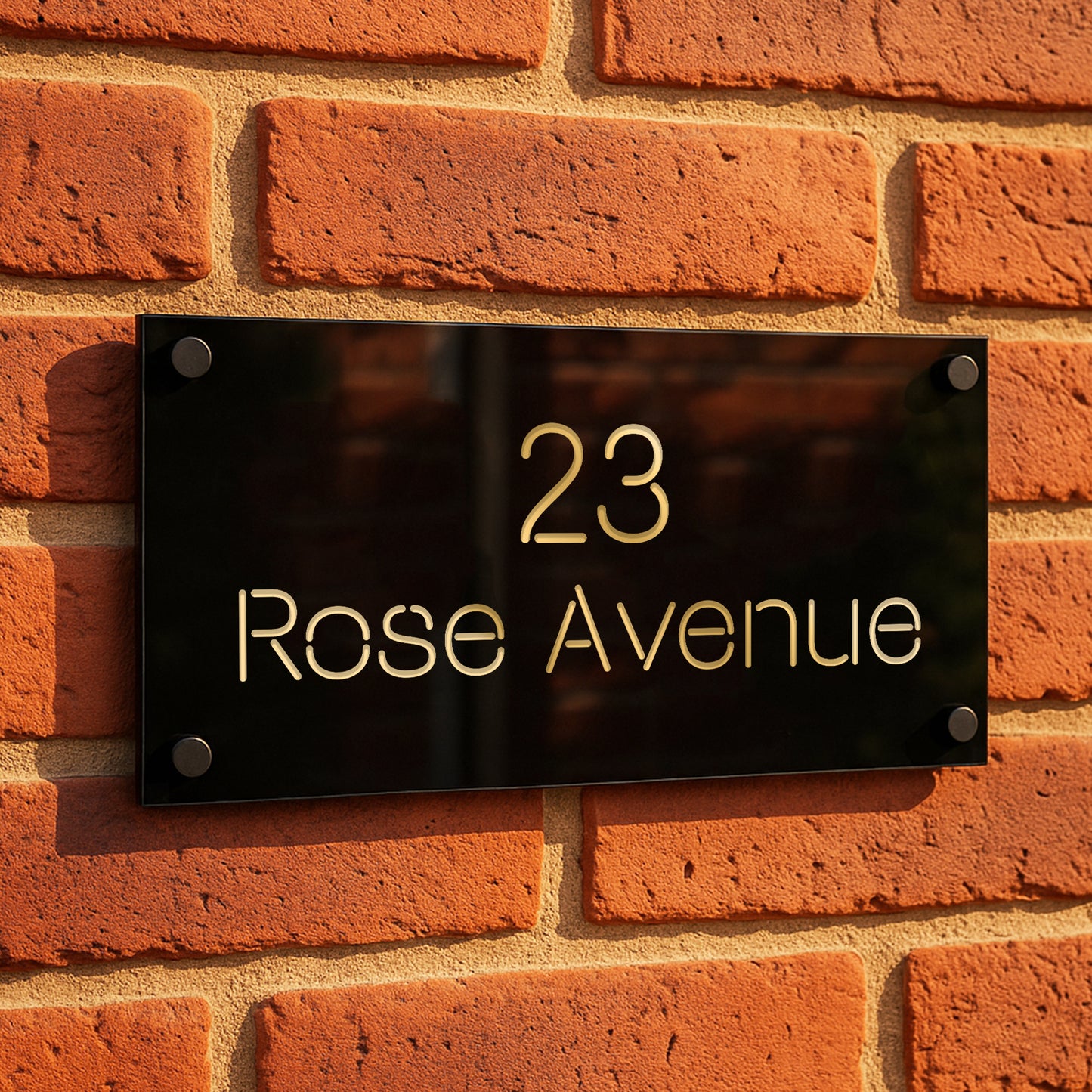 House Sign Door Number Laser Engraved Personalised Address Sign