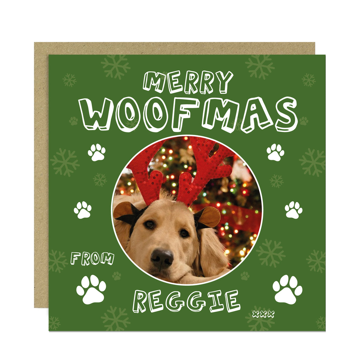 Christmas Card From Dog Puppy MERRY WOOFMAS Card For Mum Dad