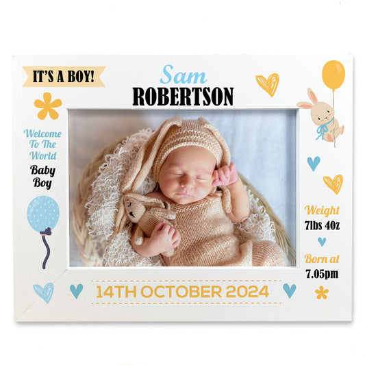 Baby Gift Photo Frame Personalised Gift For Baby Boy New Baby