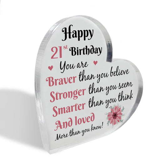 21st Birthday Acrylic Plaque 21st Birthday Gifts for Girls