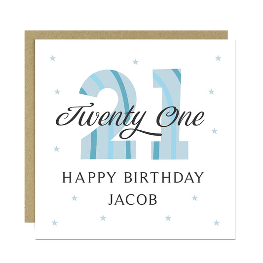 Personalised 21st Birthday Cards For Men Brother Son Grandson