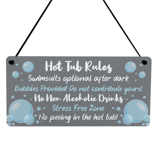 Hot Tub Sign For Outside Hanging Shed Plaque Yard Summerhouse