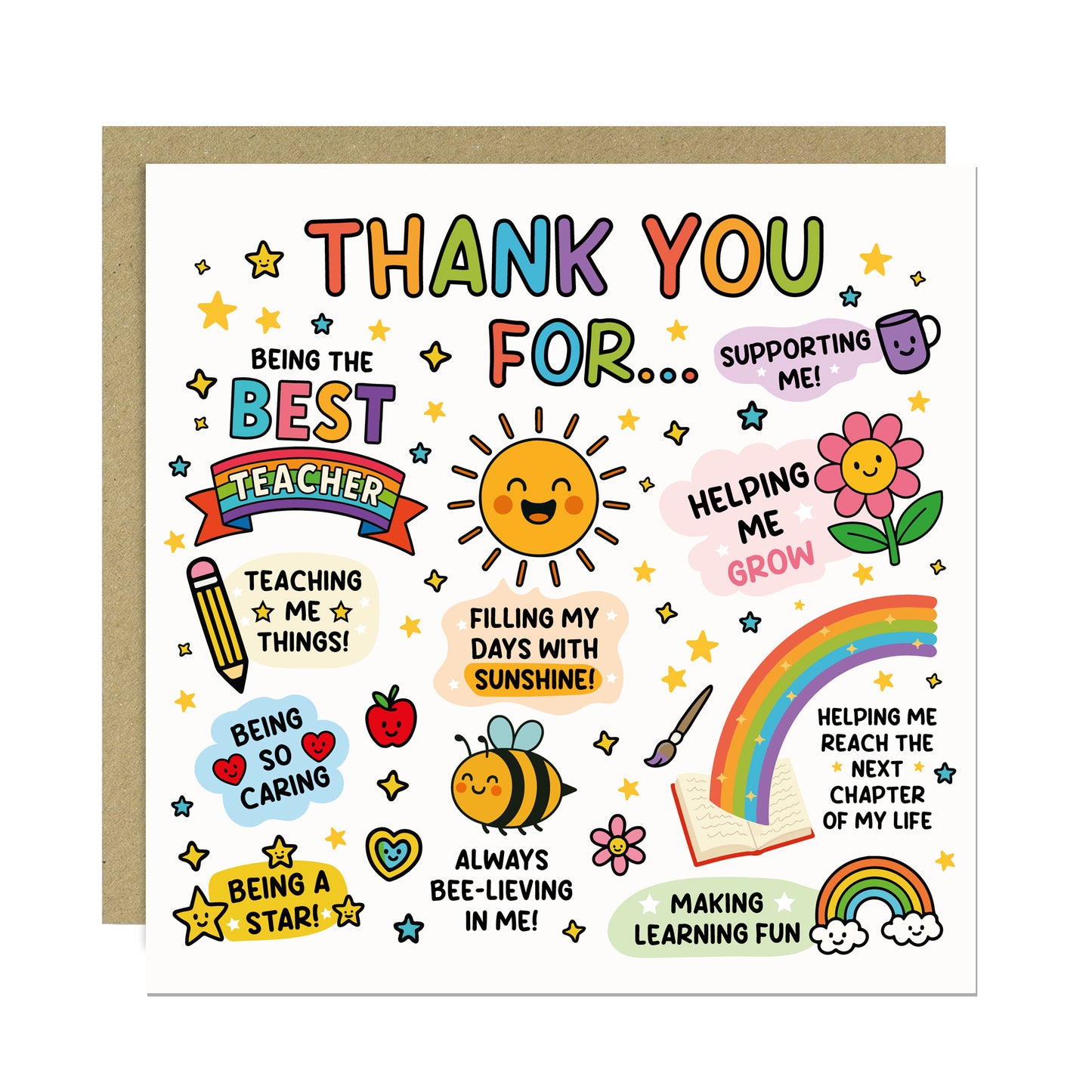 Teacher Thank You Card from Kids Cute Thank You Card For Teacher
