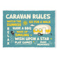 Novelty CARAVAN RULES SIGN Wall Door Plaque Caravan Sign