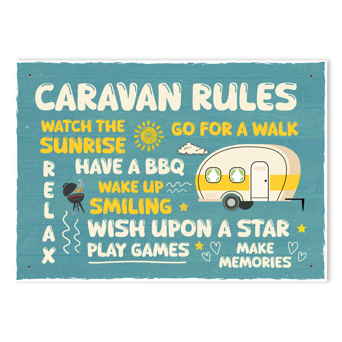Novelty CARAVAN RULES SIGN Wall Door Plaque Caravan Sign