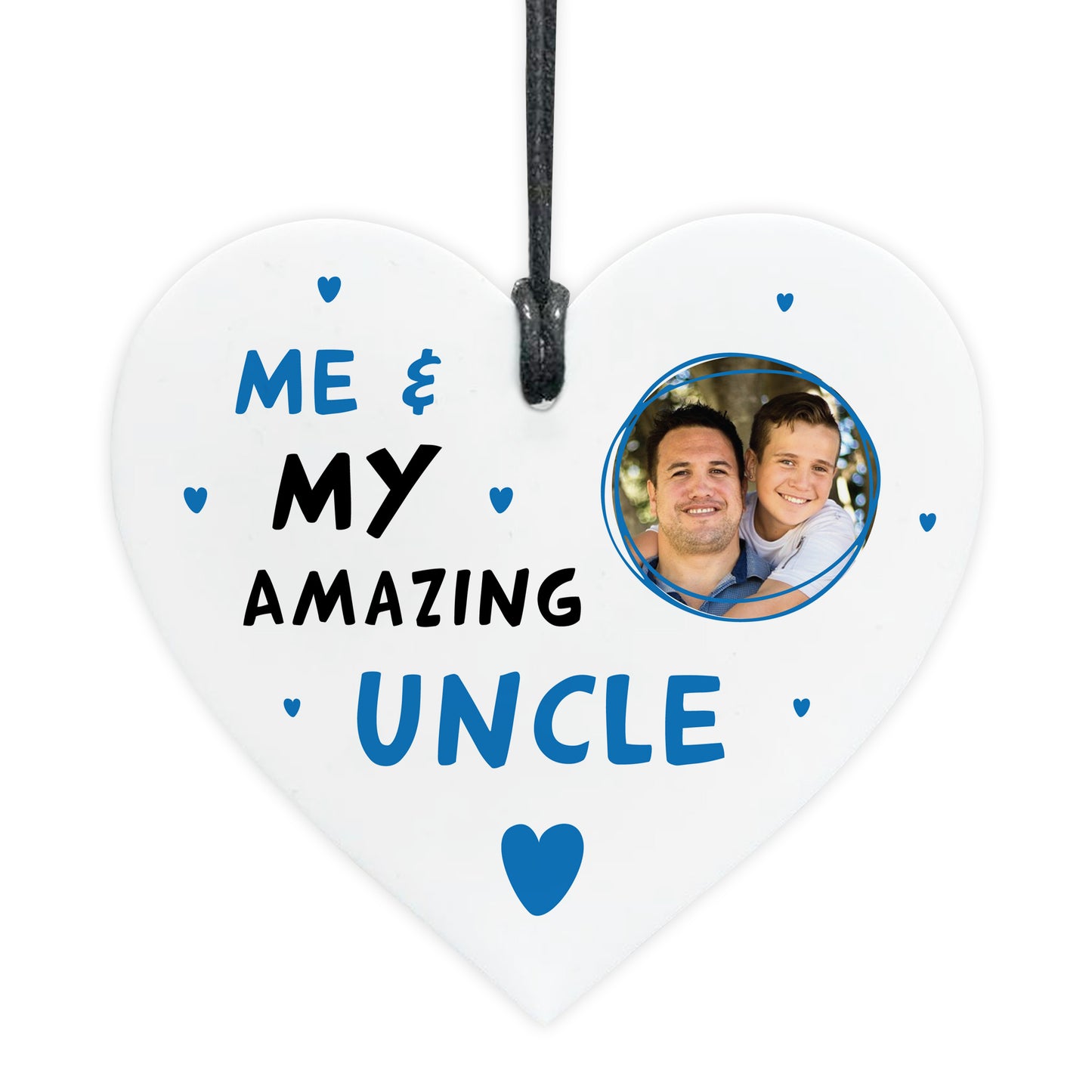 Gift For Uncle For Birthday Christmas White Acrylic Heart Plaque