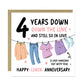 Funny Linen Anniversary Card For Husband Wife 4th Anniversary