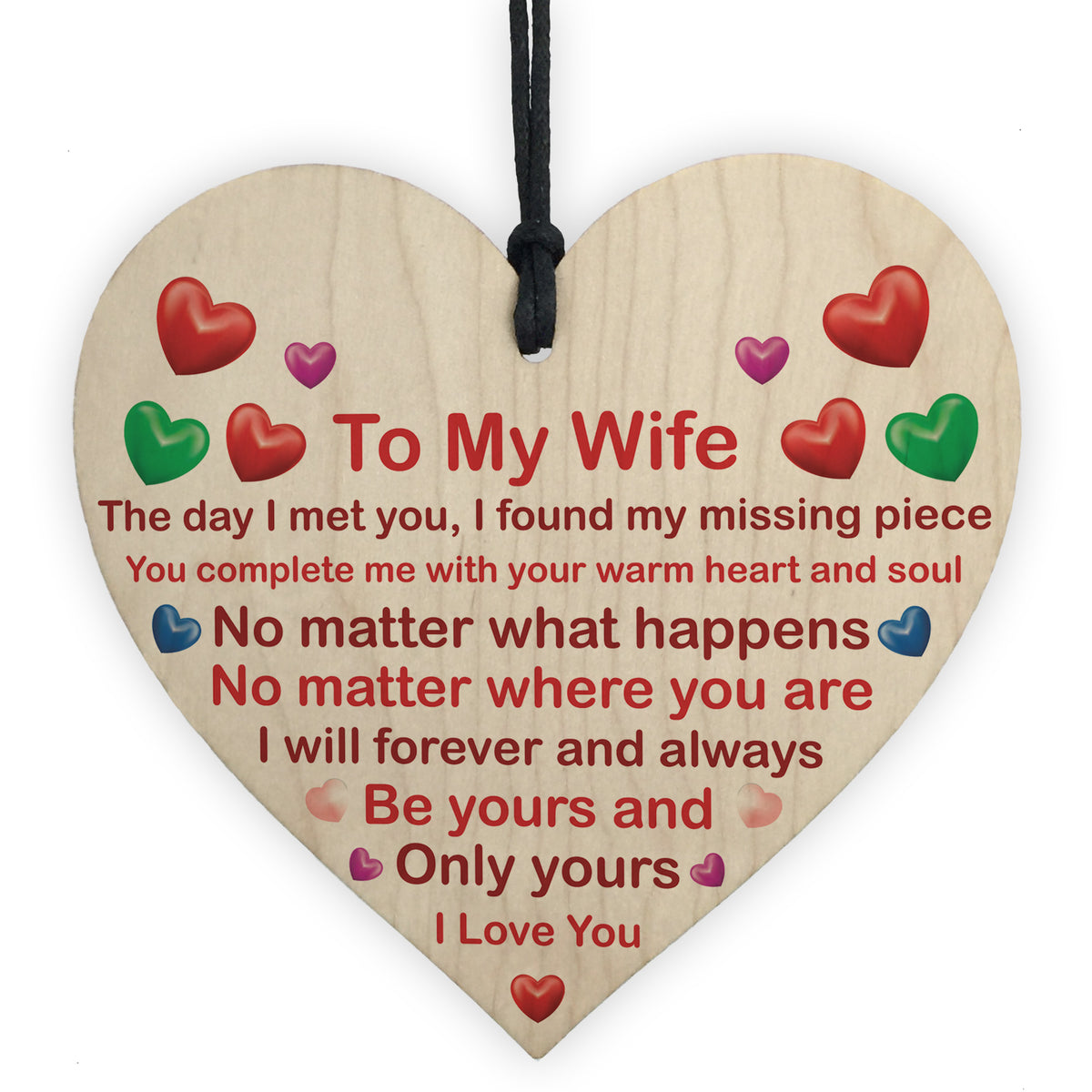 Gifts for Wife Wood Heart Romantic Gifts for Her Wife Gifts