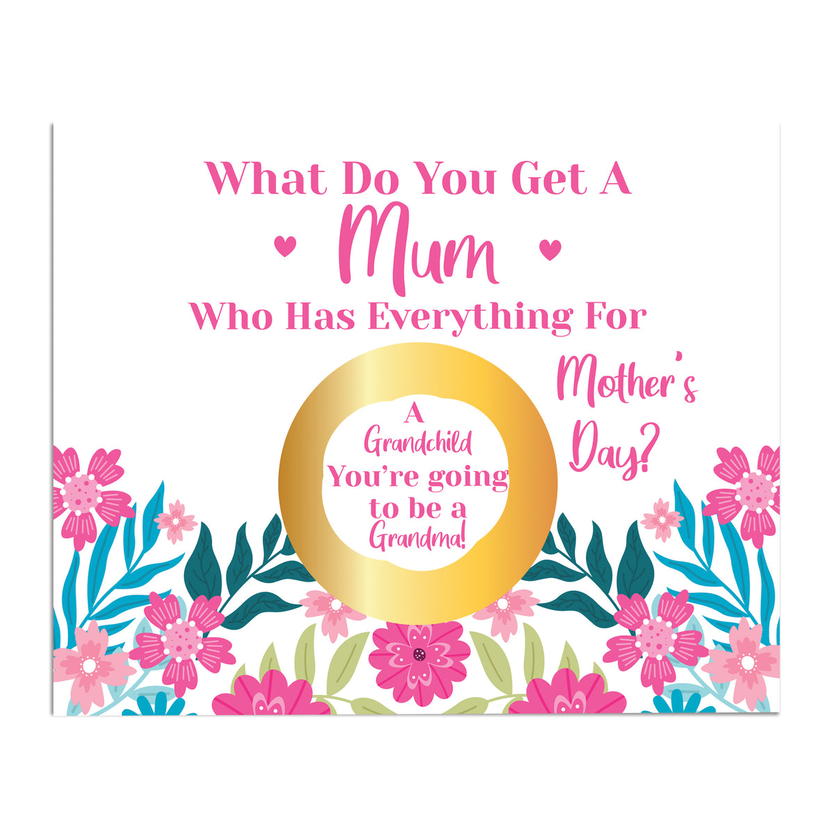 Mothers Day Pregnancy Scratch Off Card for Mum New Grandma