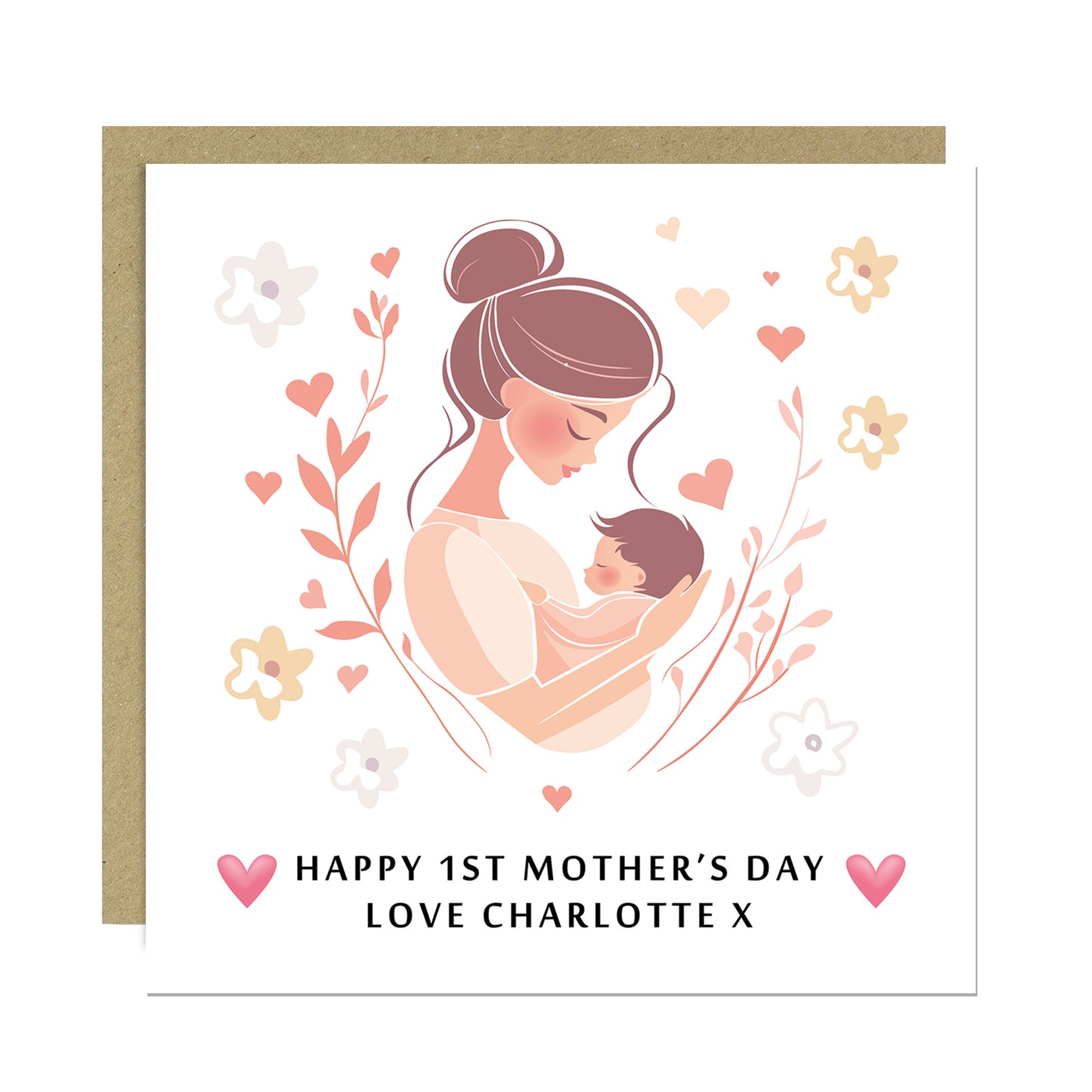 Personalised 1st Mothers Day Card With Baby Name 1st Mothers Day