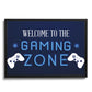 GAMING ZONE Framed Wall Art For Boys Bedroom Games Room