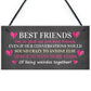 Best Friend Plaque Friendship Gift For Best Friend Miss You