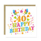 40th Birthday Cards for Women Birthday Card For Friends Family