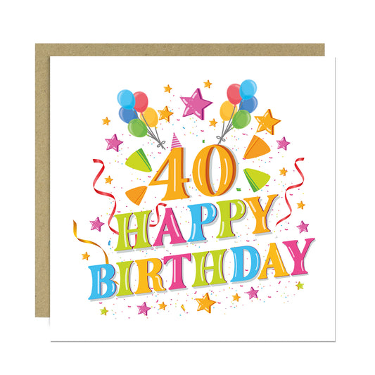 40th Birthday Cards for Women Birthday Card For Friends Family