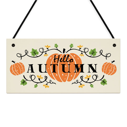 Autumn House Decor Sign With Pumpkins Accessories