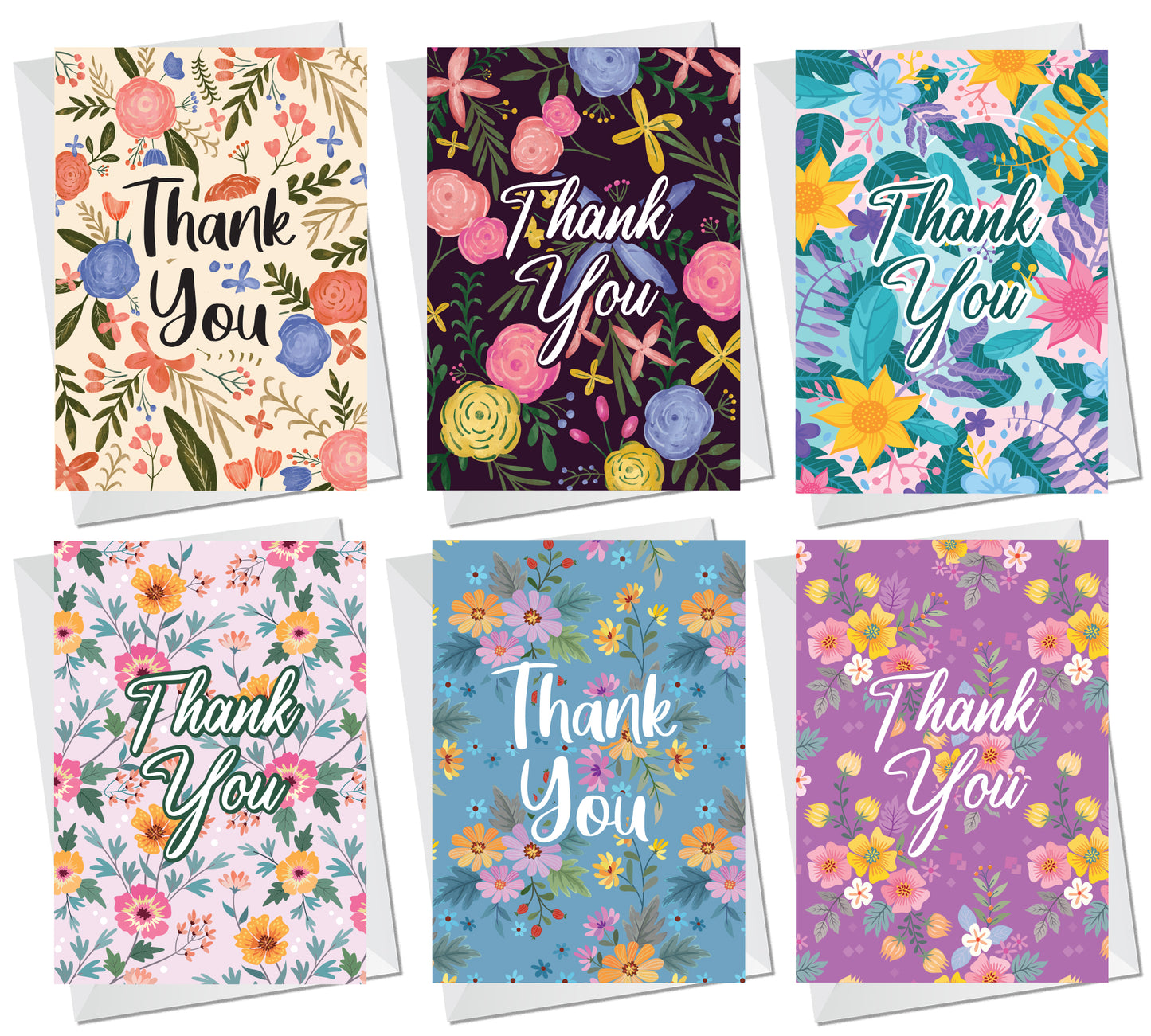 Thank You Cards Multipack 6 Unqiue Cards For Teachers Volunteers