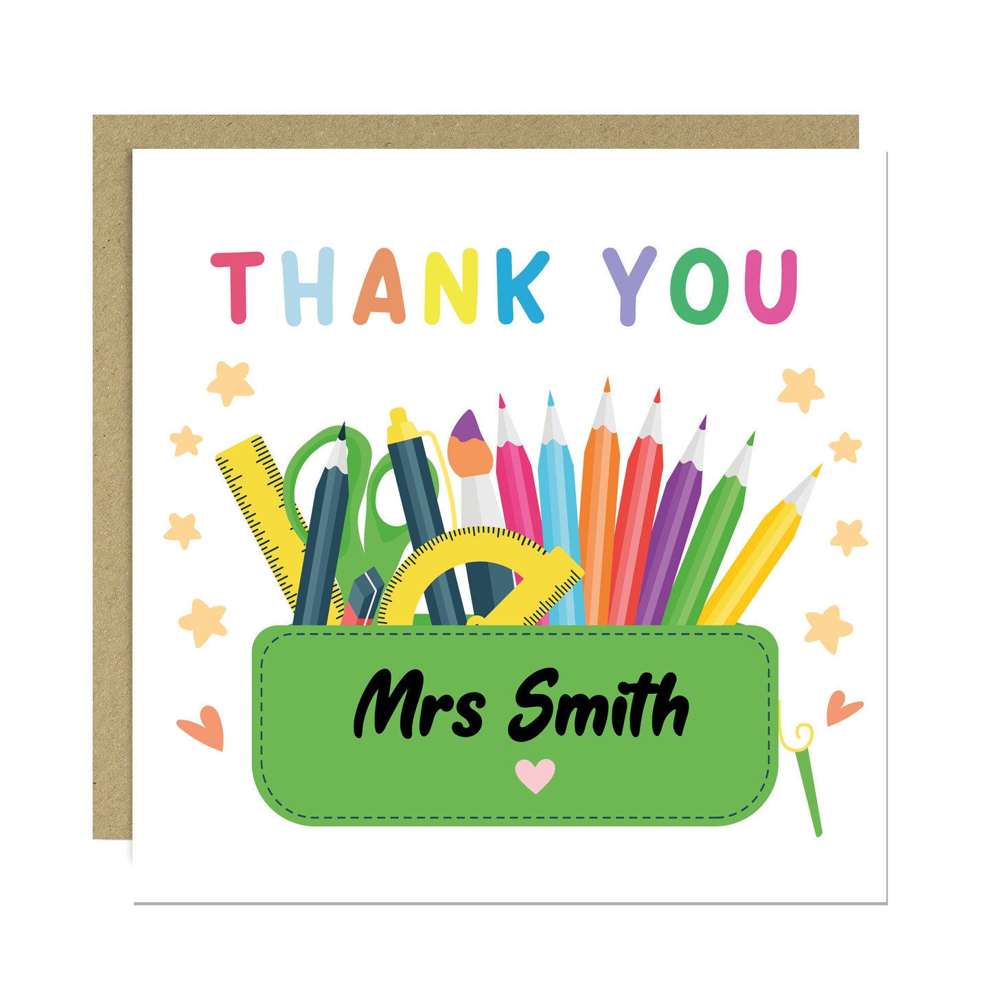 Personalised Thank You Card Teacher Appreciation Cards School