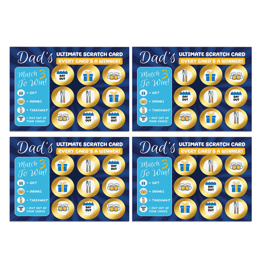 Set of 4 Scratch Cards Gifts for Dad Birthday Fathers Day