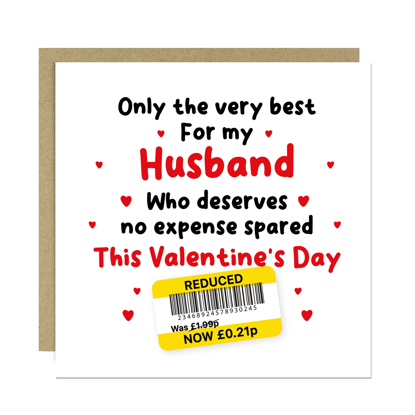 Funny Valentines Day Card For Husband Reduced Sticker Cheap Card