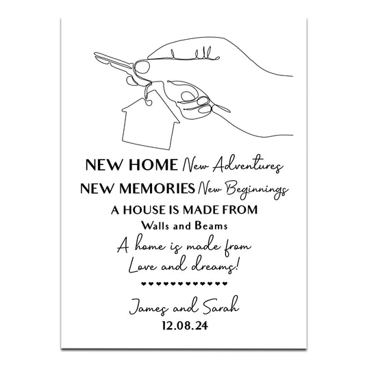 Personalised New Home New Adventures Housewarming Gift Print