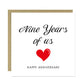 9th Anniversary Card For Husband Wife Boyfriend Girlfriend