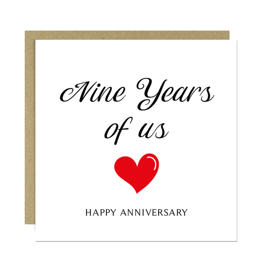 9th Anniversary Card For Husband Wife Boyfriend Girlfriend
