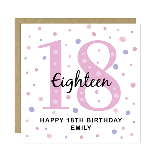 Personalised 18th Birthday Card Daughter Friend Sister Her