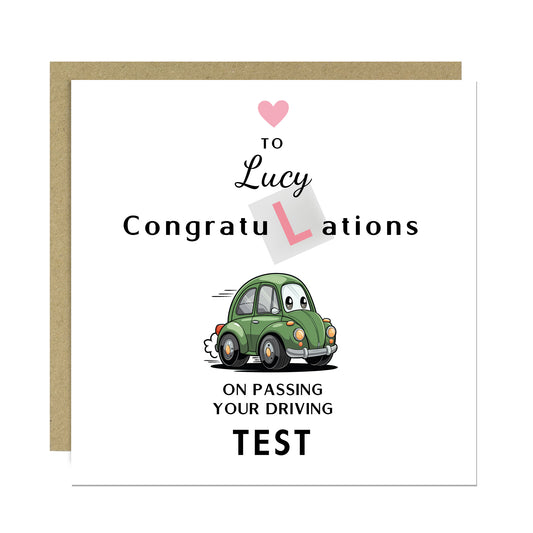 Personalised Passed Driving Test Card Congratulations On Passing