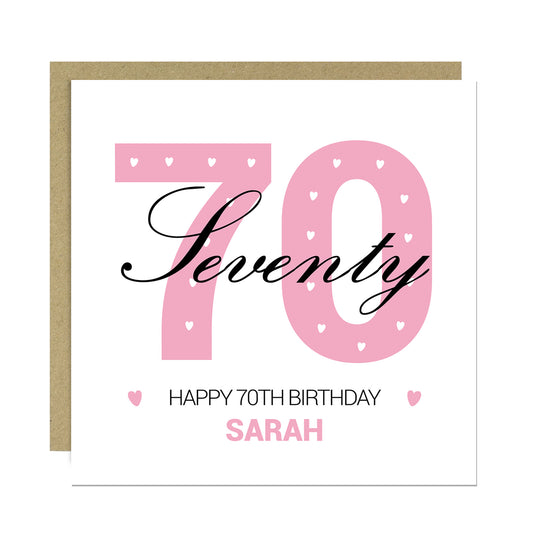 PERSONALISED 70th Birthday Card For Nan Auntie Mum Friend